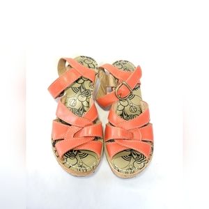FLY LONDON Strappy Sandals Tangerine Orange Color 38eur